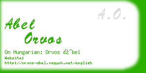 abel orvos business card